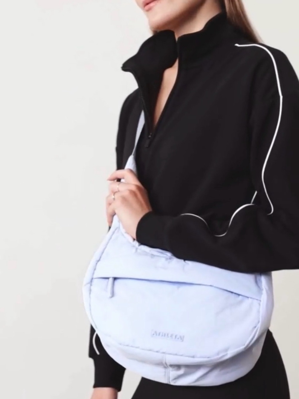 Athleta Pale Blue Crescent Crossbody Bag